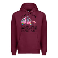 Burgundy newcamper queen classy sassy and a bit smart assy Premium Hoodie - linhVisuals