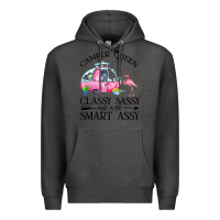 Charcoal Heather newcamper queen classy sassy and a bit smart assy Premium Hoodie - linhVisuals