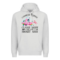 Dove Grey newcamper queen classy sassy and a bit smart assy Premium Hoodie - linhVisuals