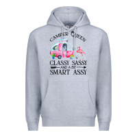 Heather Grey newcamper queen classy sassy and a bit smart assy Premium Hoodie - linhVisuals