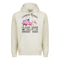 Oatmeal Heather newcamper queen classy sassy and a bit smart assy Premium Hoodie - linhVisuals