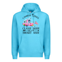 Ocean Blue newcamper queen classy sassy and a bit smart assy Premium Hoodie - linhVisuals