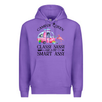 Purple newcamper queen classy sassy and a bit smart assy Premium Hoodie - linhVisuals