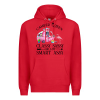 Red newcamper queen classy sassy and a bit smart assy Premium Hoodie - linhVisuals