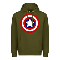 Army Green newcaptain america Premium Hoodie - linhVisuals