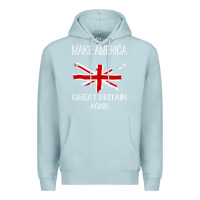 Blue Mist make america great britain again funny uk us Premium Hoodie - linhVisuals