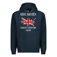Navy make america great britain again funny uk us Premium Hoodie - linhVisuals