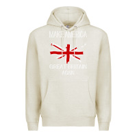 Oatmeal Heather make america great britain again funny uk us Premium Hoodie - linhVisuals