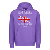 Purple make america great britain again funny uk us Premium Hoodie - linhVisuals