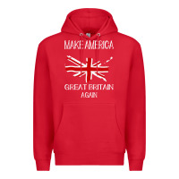 Red make america great britain again funny uk us Premium Hoodie - linhVisuals