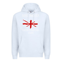 White make america great britain again funny uk us Premium Hoodie - linhVisuals