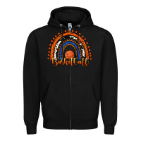 Black Basketball Rainbow Zipper Hoodie - RanaPortraitStore