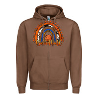 Chestnut Basketball Rainbow Zipper Hoodie - RanaPortraitStore