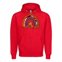 Red Basketball Rainbow Zipper Hoodie - RanaPortraitStore