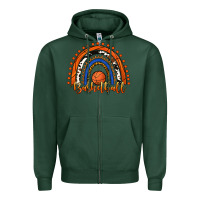 Sports Green Basketball Rainbow Zipper Hoodie - RanaPortraitStore