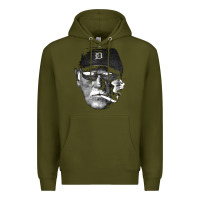 Army Green newcigarette smoking jim leyland Premium Hoodie - linhVisuals