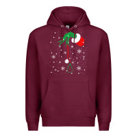 Burgundy newchristmas grinch hand holding a stethoscope Premium Hoodie - linhVisuals