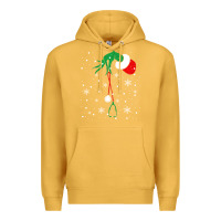Mustard newchristmas grinch hand holding a stethoscope Premium Hoodie - linhVisuals