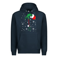 Navy newchristmas grinch hand holding a stethoscope Premium Hoodie - linhVisuals