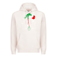 Pale Pink newchristmas grinch hand holding a stethoscope Premium Hoodie - linhVisuals