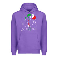 Purple newchristmas grinch hand holding a stethoscope Premium Hoodie - linhVisuals