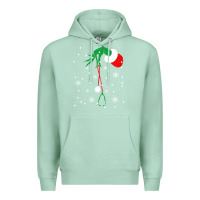Seafoam newchristmas grinch hand holding a stethoscope Premium Hoodie - linhVisuals