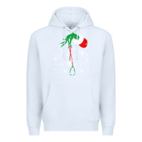 White newchristmas grinch hand holding a stethoscope Premium Hoodie - linhVisuals
