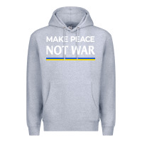 Heather Grey make peace not war Premium Hoodie - linhVisuals