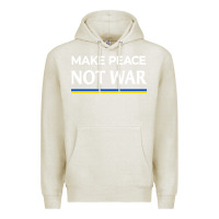 Oatmeal Heather make peace not war Premium Hoodie - linhVisuals