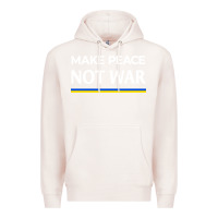 Pale Pink make peace not war Premium Hoodie - linhVisuals