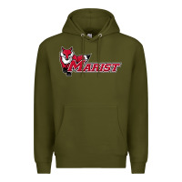 Army Green marist red foxes Premium Hoodie - linhVisuals