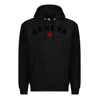 Black geneva switzerland clothing gifts and souvenirs Premium Hoodie - linhVisuals