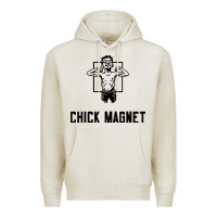 Oatmeal Heather chick magnet Premium Hoodie - linhVisuals