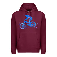 Burgundy downhill mountain bike t  shirt downhill mountain bike jump blue water Premium Hoodie - linhVisuals