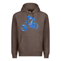 Coffee downhill mountain bike t  shirt downhill mountain bike jump blue water Premium Hoodie - linhVisuals