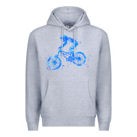 Heather Grey downhill mountain bike t  shirt downhill mountain bike jump blue water Premium Hoodie - linhVisuals