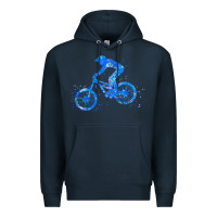 Navy downhill mountain bike t  shirt downhill mountain bike jump blue water Premium Hoodie - linhVisuals