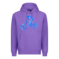 Purple downhill mountain bike t  shirt downhill mountain bike jump blue water Premium Hoodie - linhVisuals