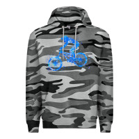 Slate Camo downhill mountain bike t  shirt downhill mountain bike jump blue water Premium Hoodie - linhVisuals