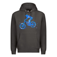 Smoke downhill mountain bike t  shirt downhill mountain bike jump blue water Premium Hoodie - linhVisuals
