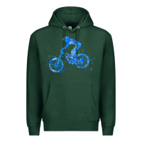 Sports Green downhill mountain bike t  shirt downhill mountain bike jump blue water Premium Hoodie - linhVisuals