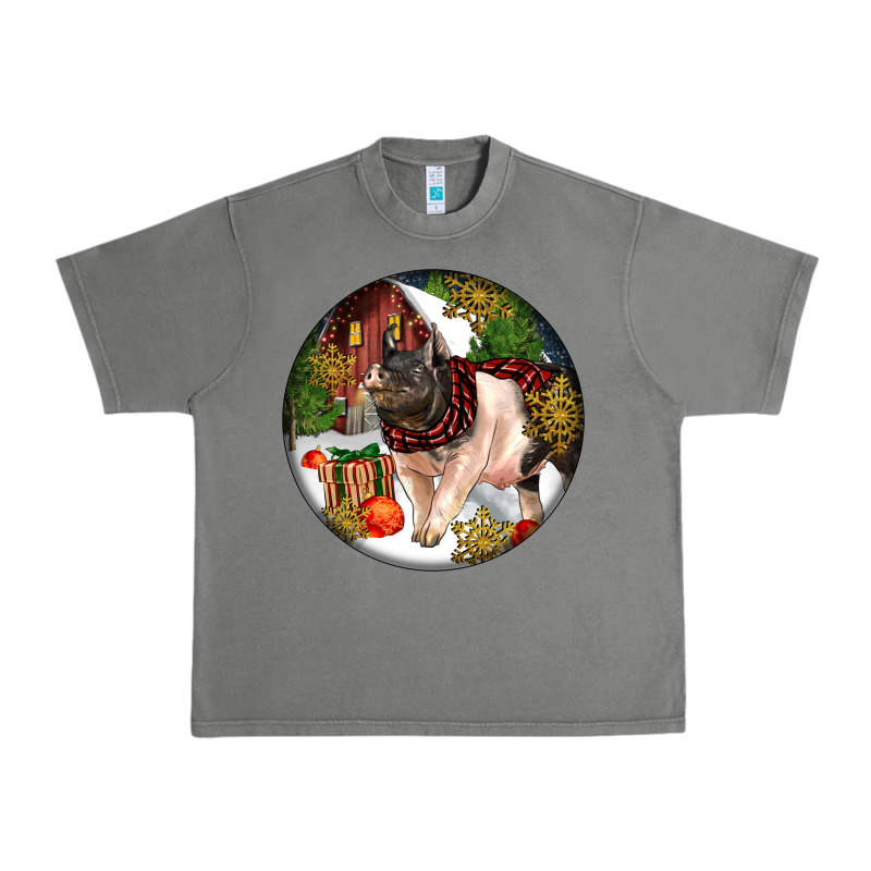 Hampshire Sow Pig Christmas Urban Heavy Tee by LillyAllenDesigns | Teevron