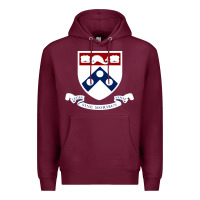 Burgundy upenn shield with banner Premium Hoodie - linhVisuals