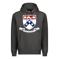 Charcoal Heather upenn shield with banner Premium Hoodie - linhVisuals