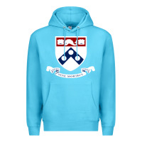 Ocean Blue upenn shield with banner Premium Hoodie - linhVisuals