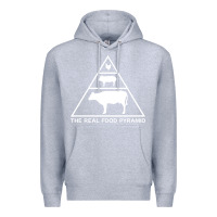 Heather Grey the real food pyramid carnivore Premium Hoodie - linhVisuals
