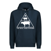 Navy the real food pyramid carnivore Premium Hoodie - linhVisuals