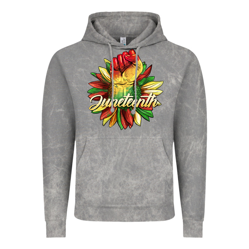 Juneteenth Fist Sunflower Vintage Hoodie by BarkalooDesign | Teevron