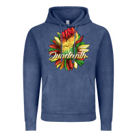 Vintage Denim juneteenth fist sunflower Vintage Hoodie - BarkalooDesign
