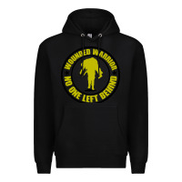 Black Wounded Warrior No One Left Behind War Veteran Premium Hoodie - linhVisuals